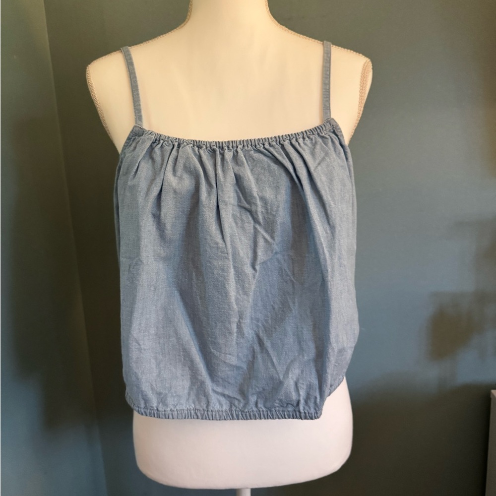 NWT Madewell Chambray Light Blue Camisole Bubble Top Small